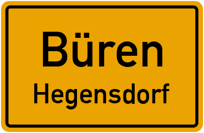 Straßenverzeichnis Büren Hegensdorf