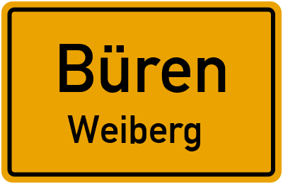 Ortsschild Büren Weiberg