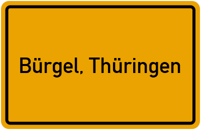 Ortsschild von Stadt Bürgel, Thüringen in Thüringen