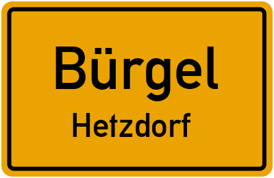Straßenverzeichnis Bürgel Hetzdorf