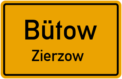 Straßenverzeichnis Bütow Zierzow
