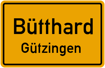 Ortsschild Bütthard Gützingen