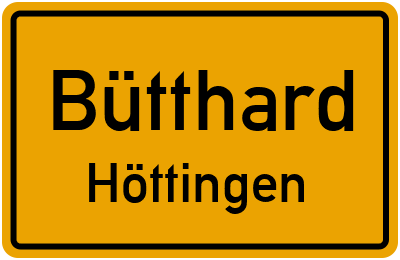 Ortsschild Bütthard Höttingen