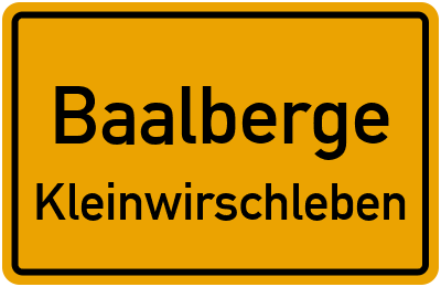 Straßenverzeichnis Baalberge Kleinwirschleben