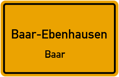 Ortsschild Baar-Ebenhausen Baar