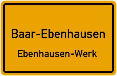 Straßenverzeichnis Baar-Ebenhausen Ebenhausen-Werk