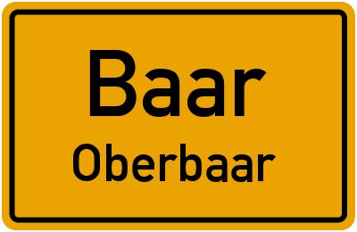 Straßenverzeichnis Baar Oberbaar