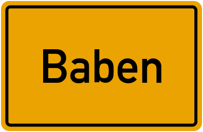 Ortsschild von Gemeinde Baben in Sachsen-Anhalt