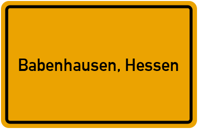 Ortsschild von Stadt Babenhausen, Hessen in Hessen