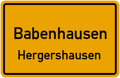 Ortsschild Babenhausen Hergershausen