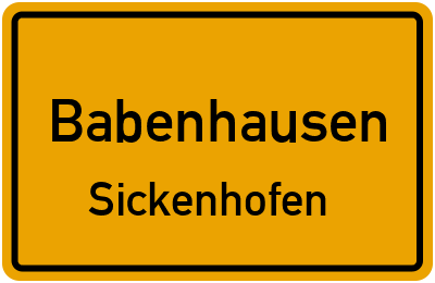 Ortsschild Babenhausen Sickenhofen