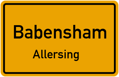Ortsschild Babensham Allersing