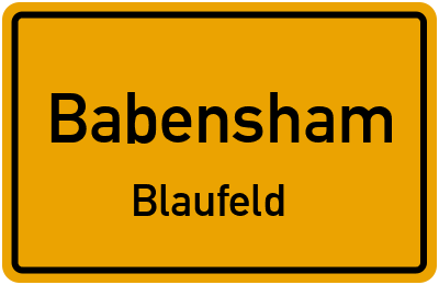 Ortsschild Babensham Blaufeld