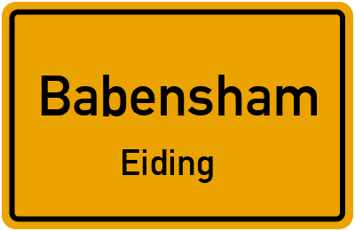 Ortsschild Babensham Eiding