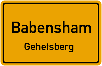 Ortsschild Babensham Gehetsberg