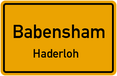 Ortsschild Babensham Haderloh