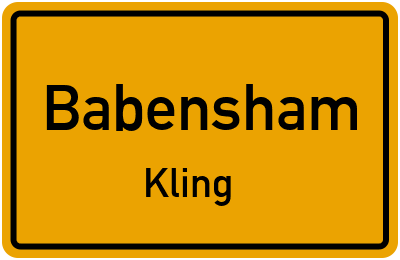 Ortsschild Babensham Kling
