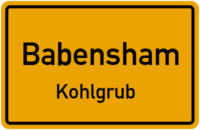 Ortsschild Babensham Kohlgrub