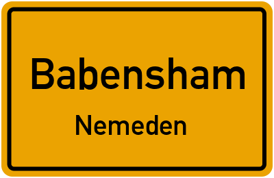 Ortsschild Babensham Nemeden
