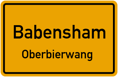 Ortsschild Babensham Oberbierwang