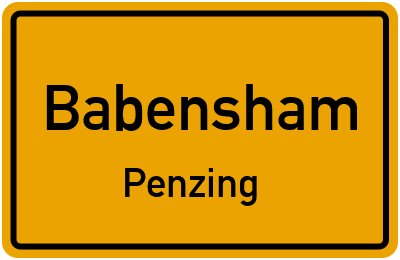 Ortsschild Babensham Penzing