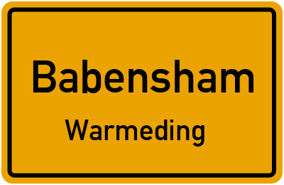 Ortsschild Babensham Warmeding