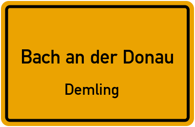 Straßenverzeichnis Bach an der Donau Demling
