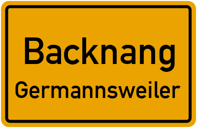Ortsschild Backnang Germannsweiler