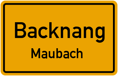 Ortsschild Backnang Maubach