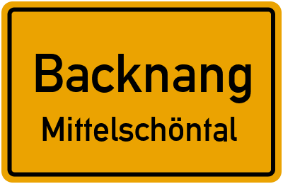 Straßenverzeichnis Backnang Mittelschöntal