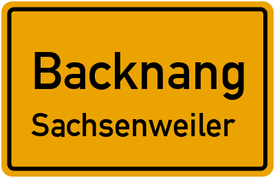 Ortsschild Backnang Sachsenweiler