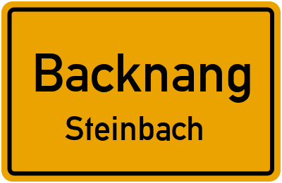 Ortsschild Backnang Steinbach