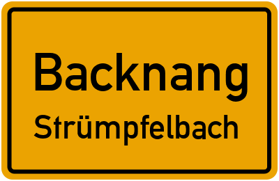 Ortsschild Backnang Strümpfelbach