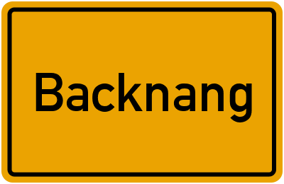 Ortsschild von Backnang in Baden-Württemberg
