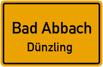 Ortsschild Bad Abbach Dünzling