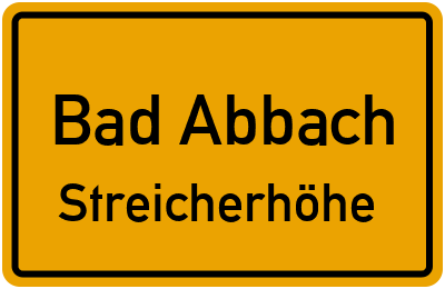 Ortsschild Bad Abbach Streicherhöhe