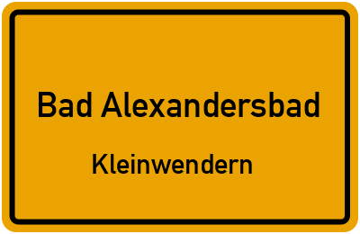 Straßenverzeichnis Bad Alexandersbad Kleinwendern