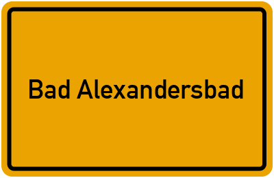 Ortsschild von Gemeinde Bad Alexandersbad in Bayern