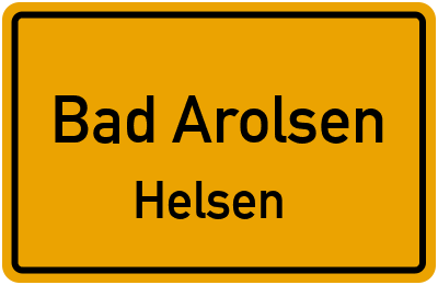 Ortsschild Bad Arolsen Helsen