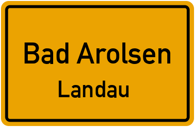 Ortsschild Bad Arolsen Landau