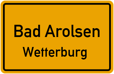 Ortsschild Bad Arolsen Wetterburg