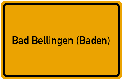 Ortsschild von Gemeinde Bad Bellingen (Baden) in Baden-Württemberg