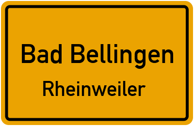 Ortsschild Bad Bellingen Rheinweiler