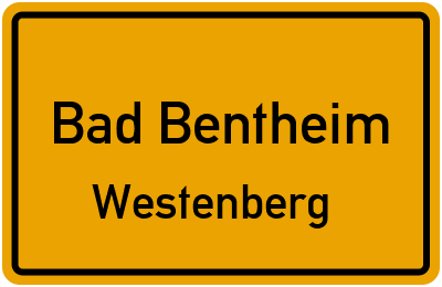 Ortsschild Bad Bentheim Westenberg