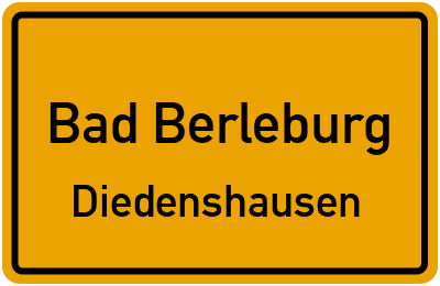 Ortsschild Bad Berleburg Diedenshausen