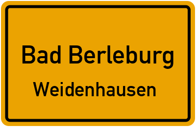 Ortsschild Bad Berleburg Weidenhausen
