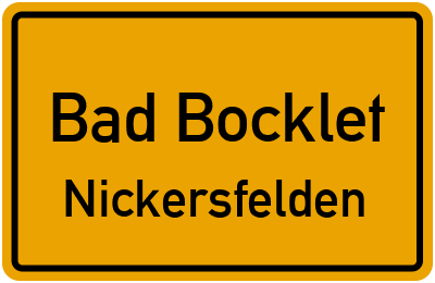 Straßenverzeichnis Bad Bocklet Nickersfelden
