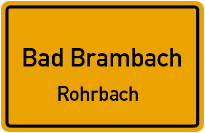 Ortsschild Bad Brambach Rohrbach