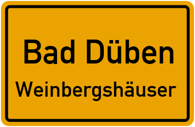 Straßenverzeichnis Bad Düben Weinbergshäuser