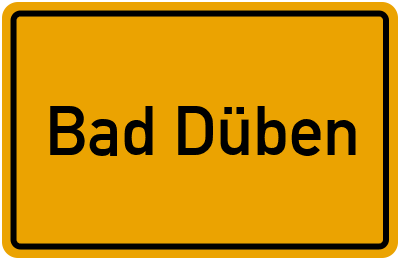 Ortsschild von Stadt Bad Düben in Sachsen